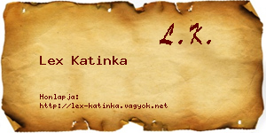 Lex Katinka névjegykártya